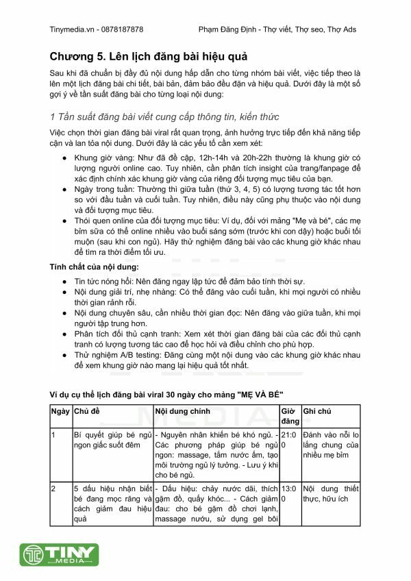 EBOOK Kế Hoạch Content Fanpage - Ảnh 9