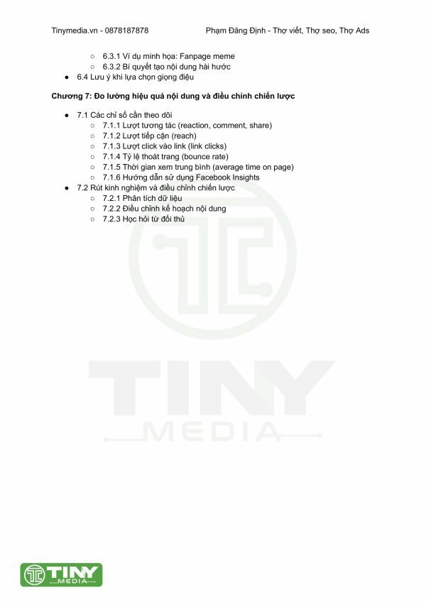 EBOOK Kế Hoạch Content Fanpage - Ảnh 7