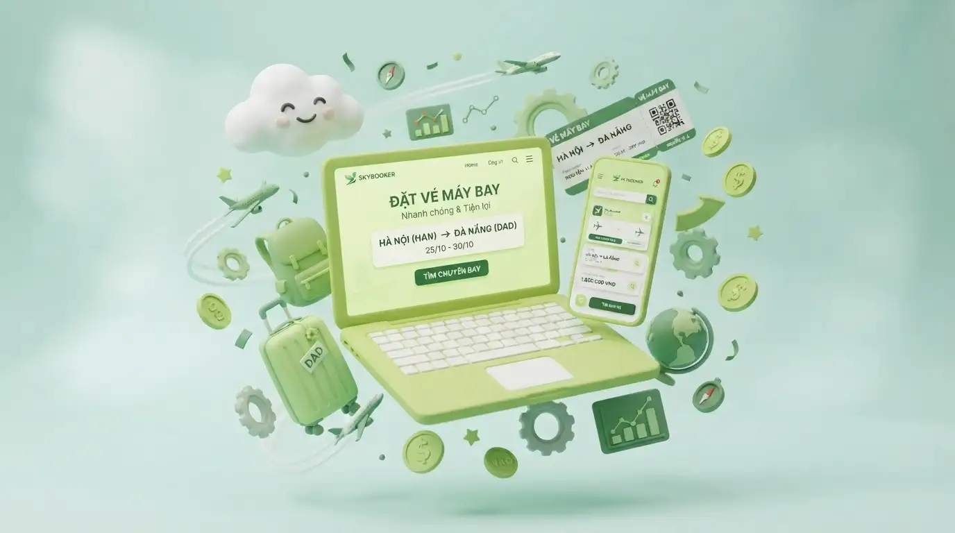 Mẫu content bán vé máy bay