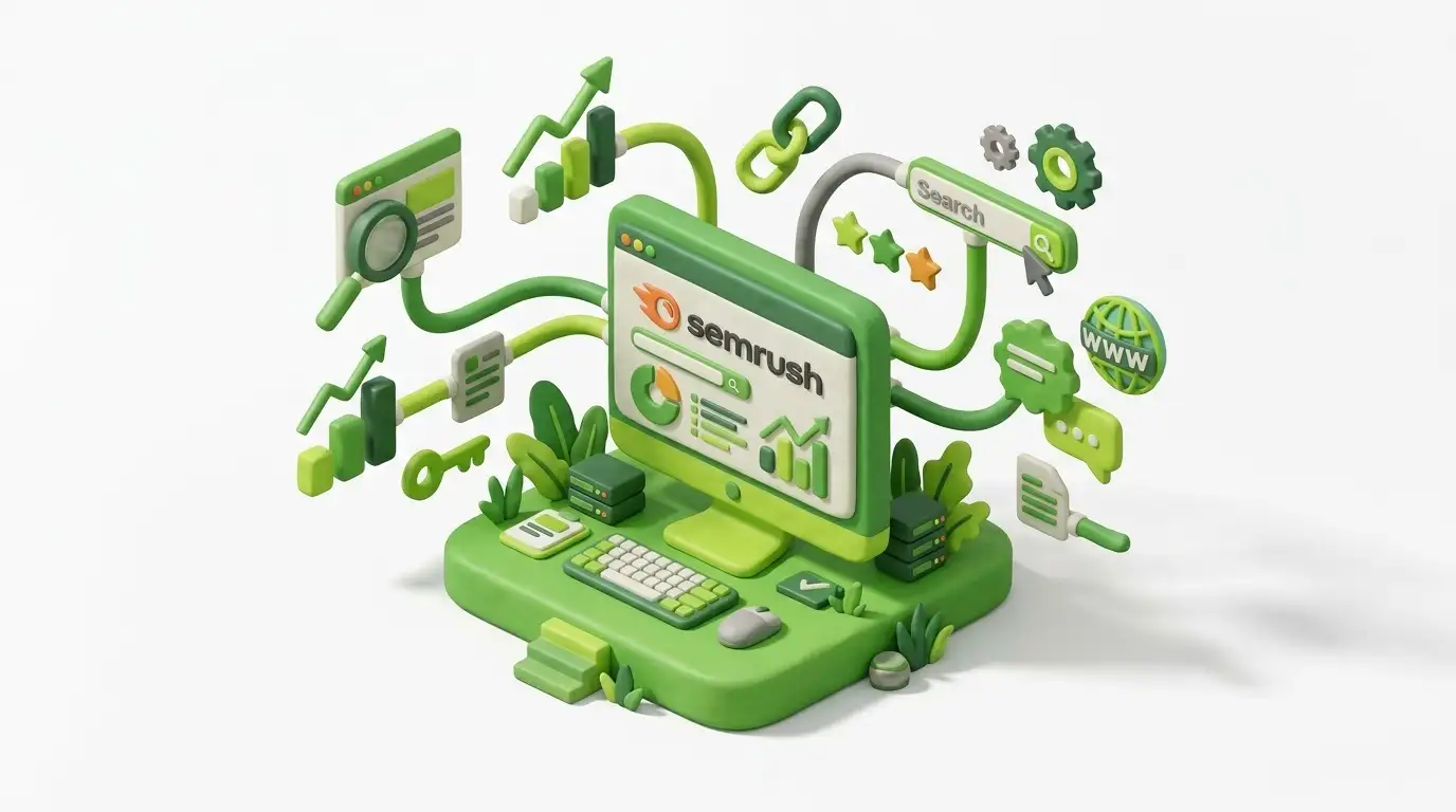 Phần mềm Semrush và giao diện quản trị hiệu suất từ khóa